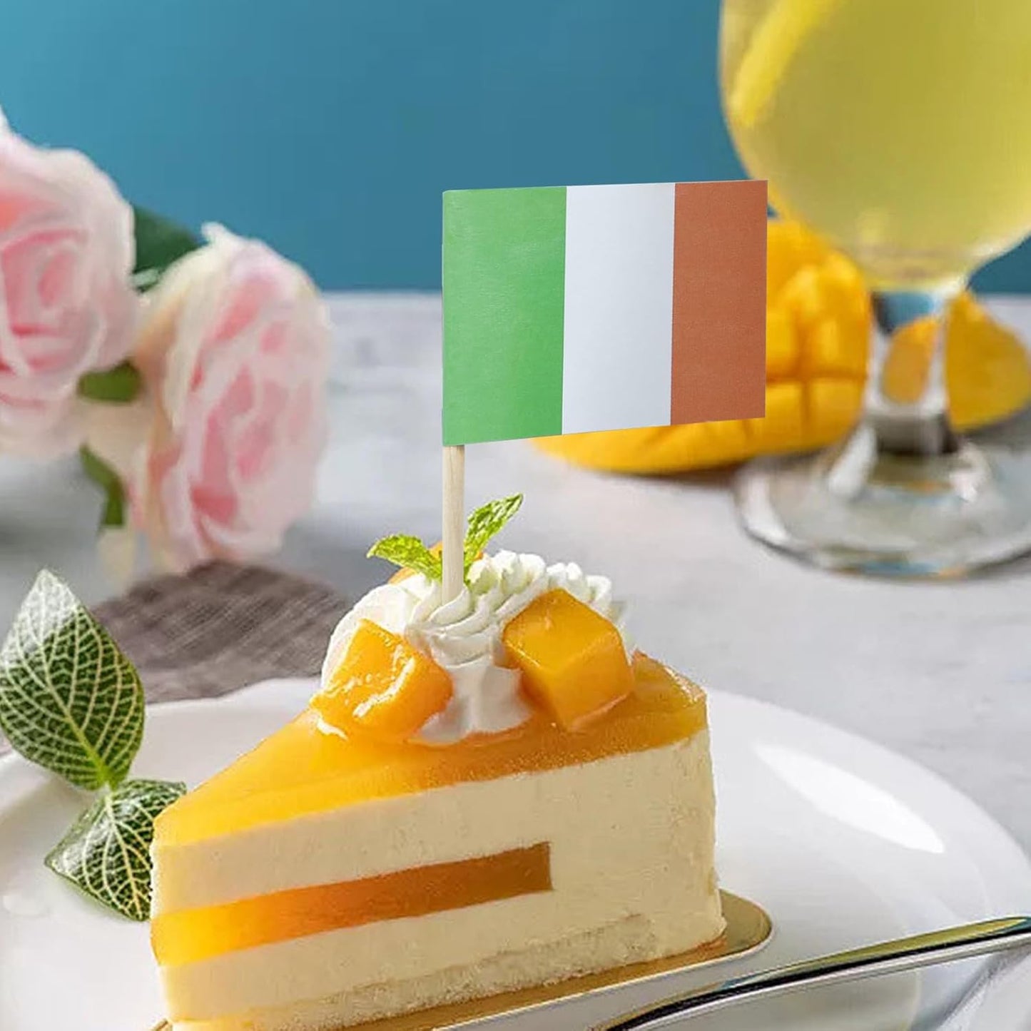 100PCS Ireland Toothpick Flag Irish Mini Small Cupcake Topper Flags Cocktail Picks