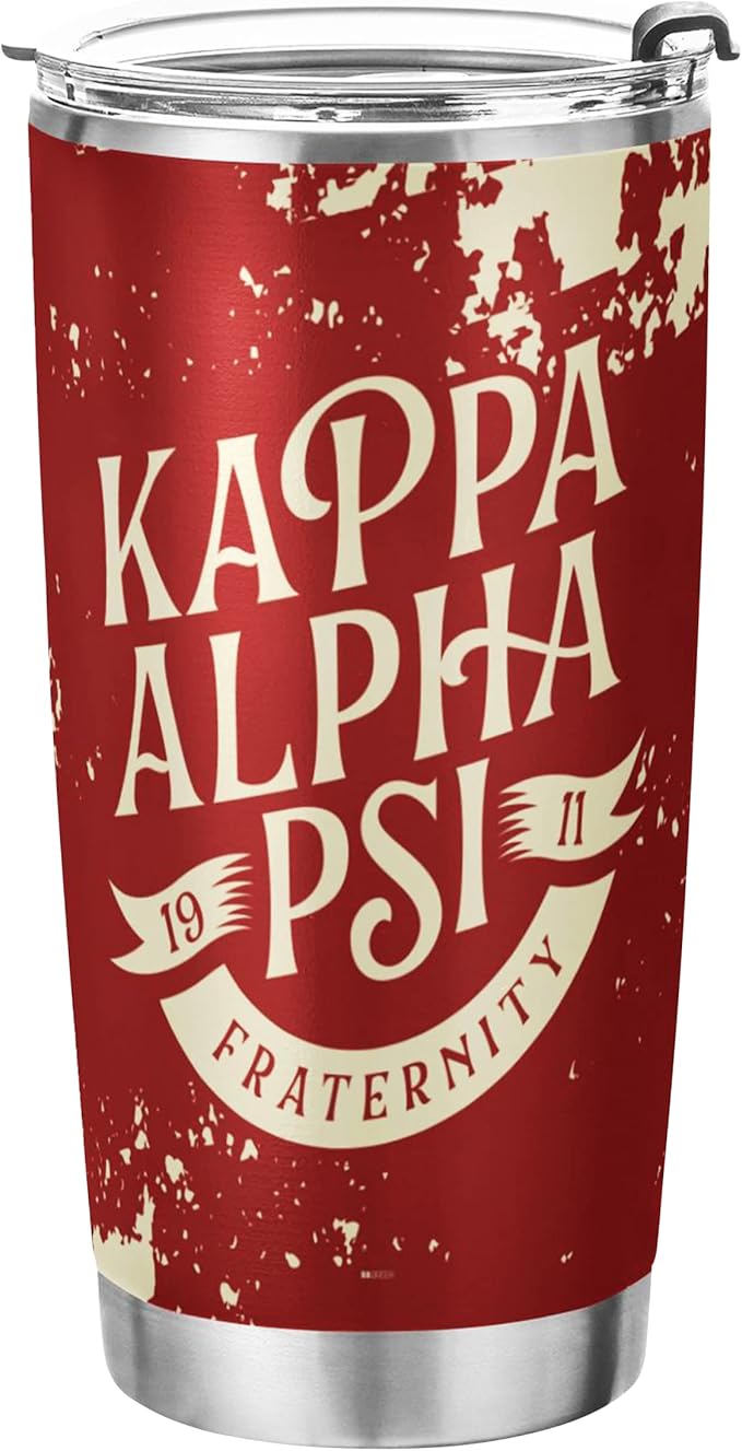 Kappa Alpha Psi Fraternity Paraphernalia - Official Vendor - 20 oz Stainless Steel Insulated Sublimation Tumbler - Kappa