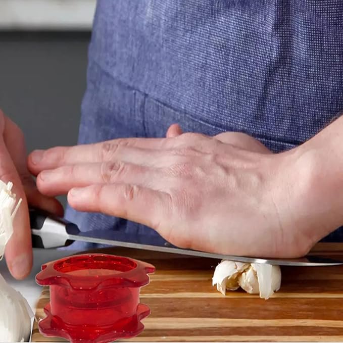Angel’s Peel Lounge Gerlic Mincer, Manual Garlic Press for Quick Meal Preparation - Kitchen Tools for Mincing Gerlic, Ginger, Herbs, Nuts (Red Color)