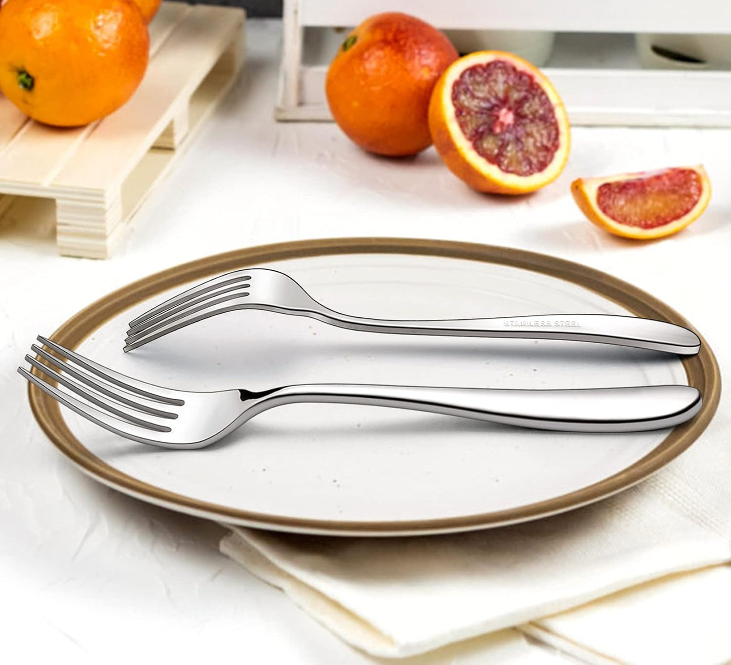 48-Piece Heavy Duty Silverware Set with Steak Knife for 8, LIANYU Stainless Steel Flatware Set, Fancy Thick Cutlery Eating Utensils Include Forks Knives Spoons, Mirror Finished, Dishwasher Safe