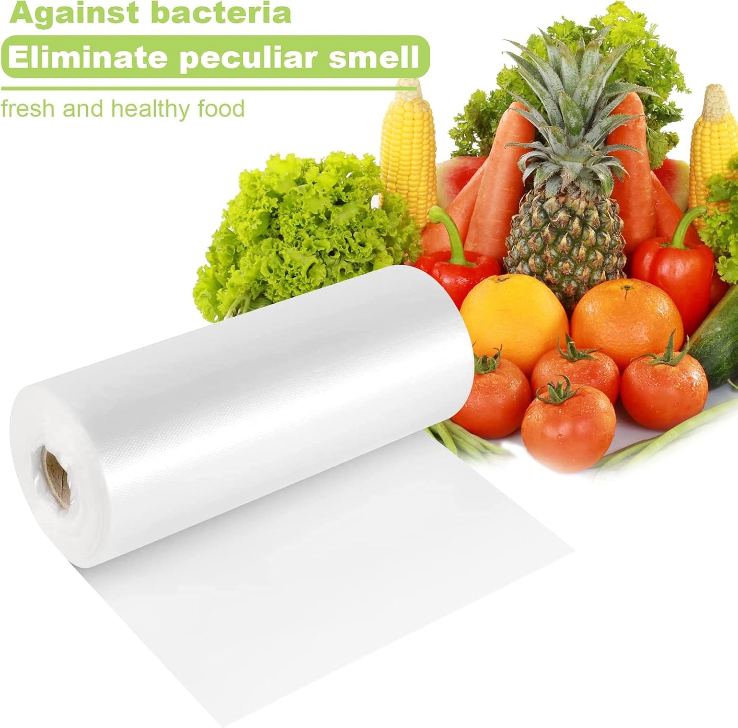 RyhamPaper Food Storage Bags, 1 Roll 14 x 20 Plastic Produce Bag on Roll Fruits, Vegetable, Bread, Food Storage Clear Bags, 350 Bags