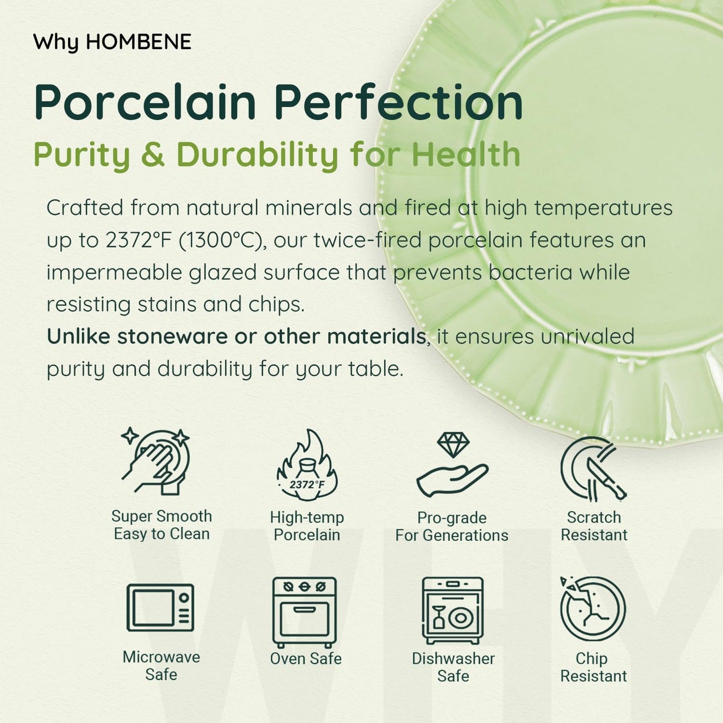 Dinnerware set, 16 Piece plates and bowls sets for 4, Ceramic Mordern dish set for party, Porcelain dish set, House gift, Microwavable safe, Mint Glow Green