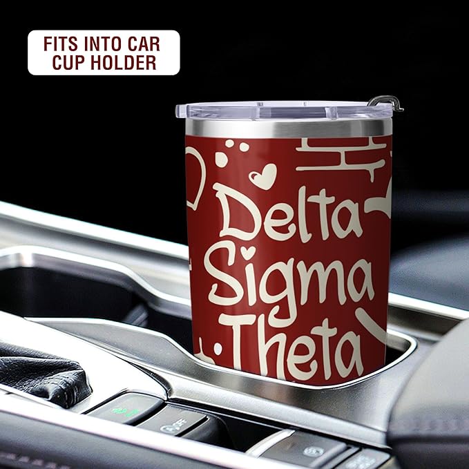 Delta Sigma Theta Sorority Paraphernalia - Official Vendor - 20 oz Stainless Steel Insulated Sublimation Tumbler - Heart