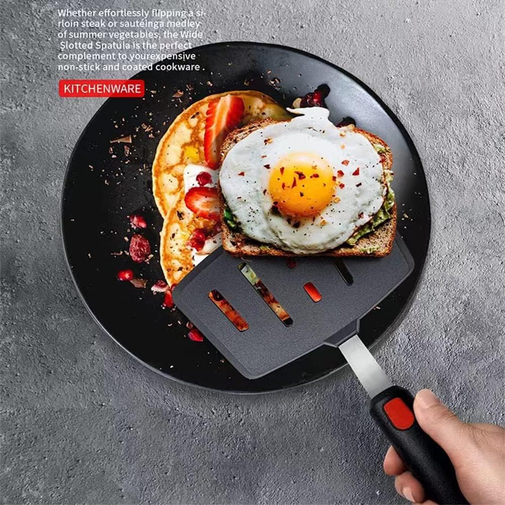 Silicone Fish Spatula Turner,Flexible Kitchen Wide Pancake Fish Slotted Spatulas for Nonstick Cookware Pans Omelette Egg
