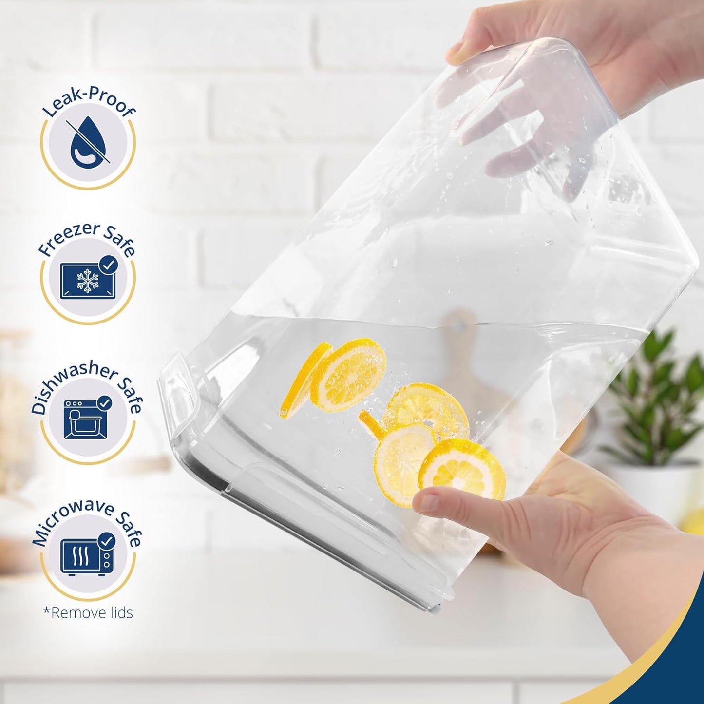 Reli. 8.5L Airtight Food Storage Containers with Lids (2 Sets) Kitchen Organizers and Storage Containers, Pantry Organizers | BPA Free Plastic XXL Set w/ 2 Measuring Cups, 6 Labels, Pen