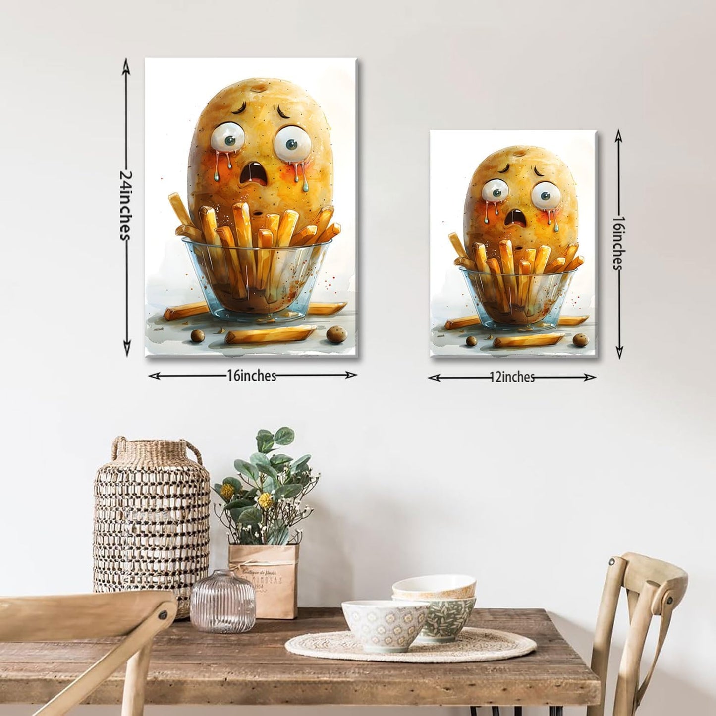 OIQArtOIQ Funny Kitchen Wall Art, Weird Kitchen Wall Decor, Vegetable Paintings Cool Postsers, Food Art, Eclectic Decor Dining Room, Chef Canvas Wall Art Print Artwork, Pickle Pictures