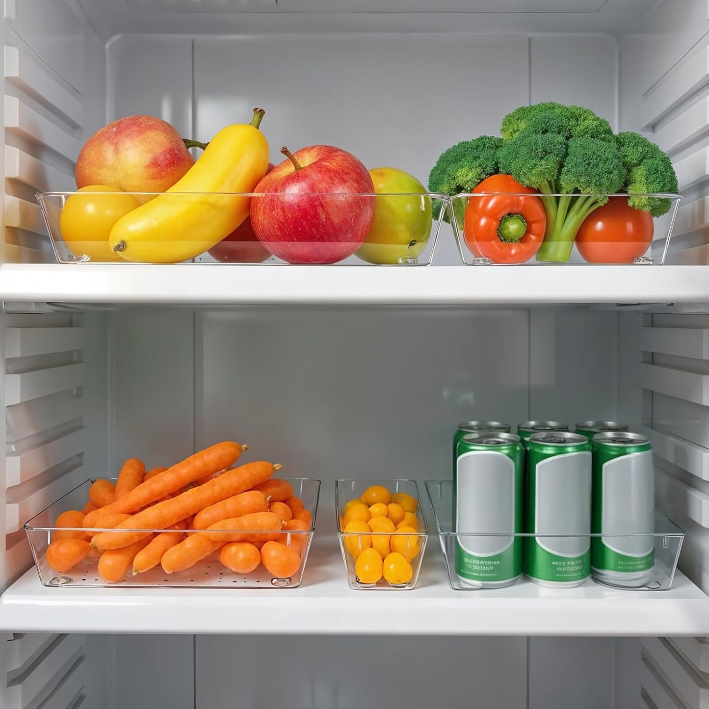 12 Pcs Clear Plastic Drawer Organizer, 12"x 6"x2", 9"x6"x2", 6"x3"x2", Kitchen Bathroom Fridge Utensil Vanity Drawer Organizers Tray Makeup Storage Organizer Drawers Trays for Organization Office