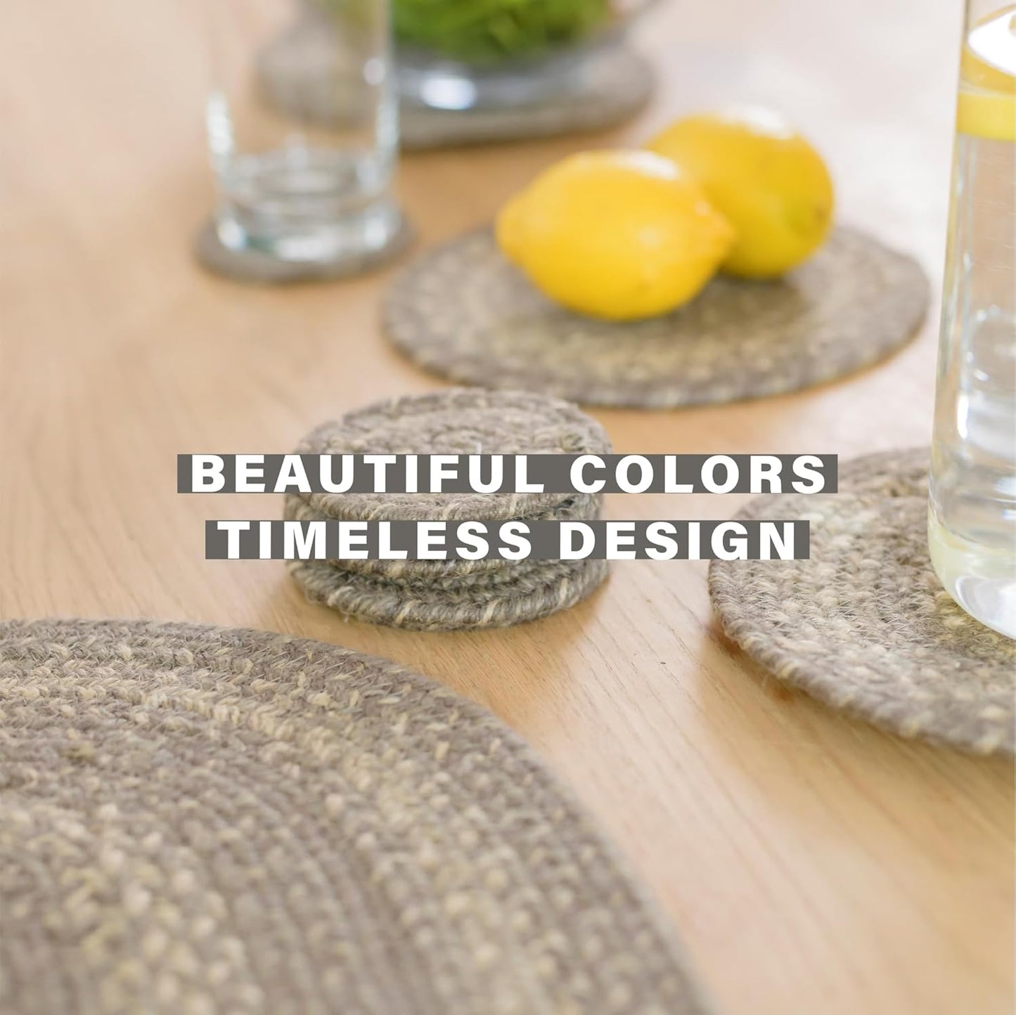 Homespice Grey Cloud Jute Braided Long Table Runner, Country Farmhouse Decor, Grey Rectangle 11x36 - Rich Colors, Easy to Clean, Durable and Protects Furniture