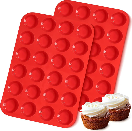2 Pcs Muffin Pan Silicone Molds, Cupcake Pan Silicone Molds, Non-Stick Baking Molds for Making Muffin, Cakes, Cupcake, Tart, Chocolate