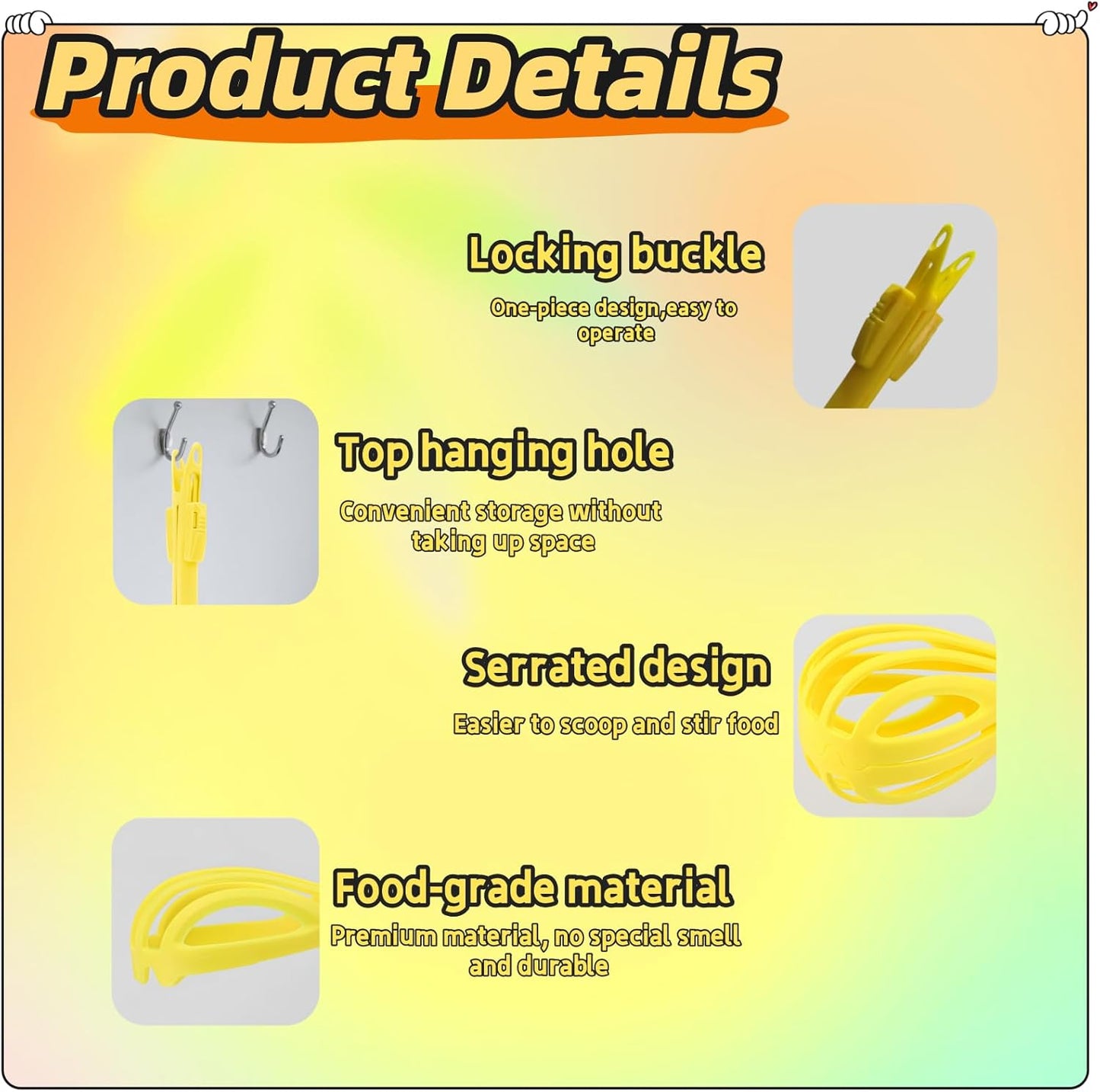 2-in-1 Egg Beater Whisk & Food Tongs, Multifunctional Kitchen Tool, Manual Egg Whisker for Cooking, Baking, Mixing Milk, Salad, Cream & Gripping Bread and Pasta(Yellow)