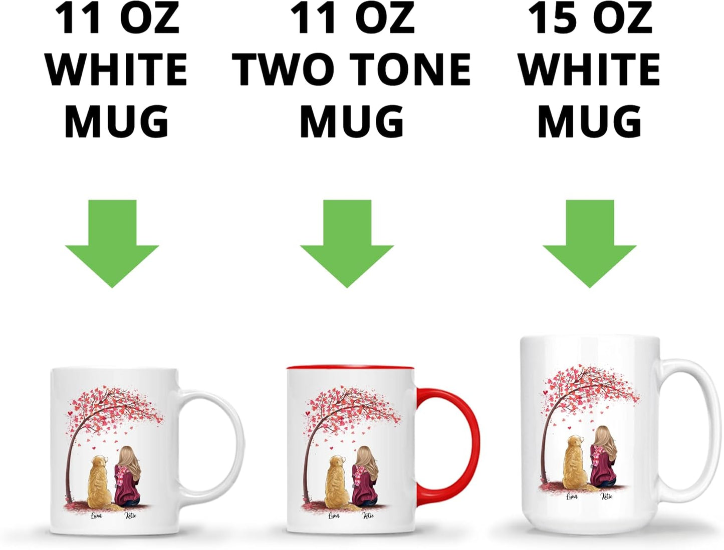 Gossby Personalized Dog Mom Mug - Life is Better with a (Girl Pink Tree) 11oz, 15oz Ceramic Coffee Names, Breeds Customized Gifts for Women Lovers, Owners (GBMUG146VAR301)