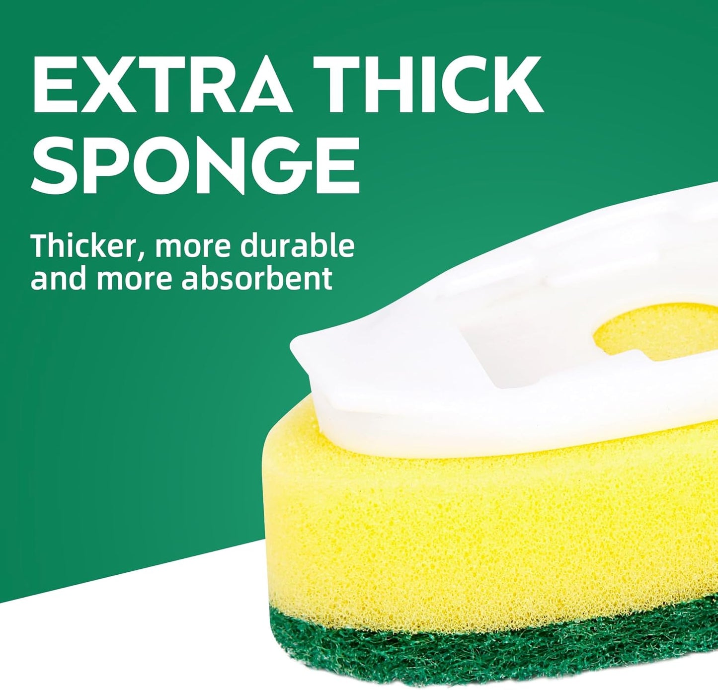 Non-Scratch Dish Wand Sponge Refill, Zero-Scratch Replacement Heads Fits Soap Dispensing Handle, Scratch-Free Dishwand Refills, Non-Scratching Scrubber Pads for Dish Wand, Safe for Nonstick Cookware