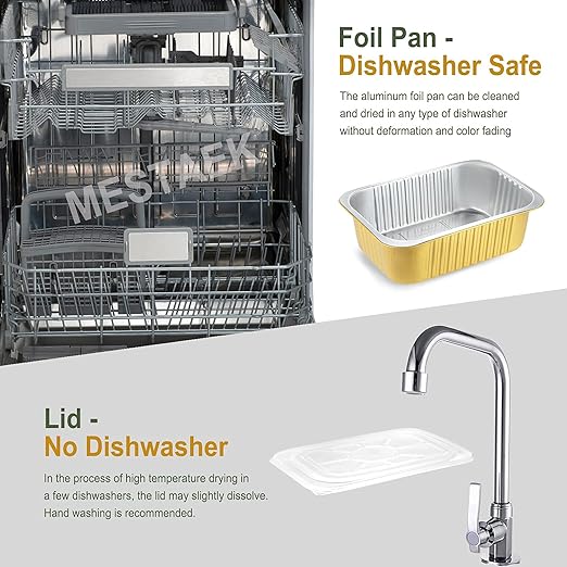 11"x8" Sturdy Foil Pans + Snap-On Lids (5 Pack) | 2X Thicker Heavy Duty Reusable 112oz | Grill Oven Microwavable Pot | 3.3" Deep Disposable Aluminum Tin for Baking, Cooking