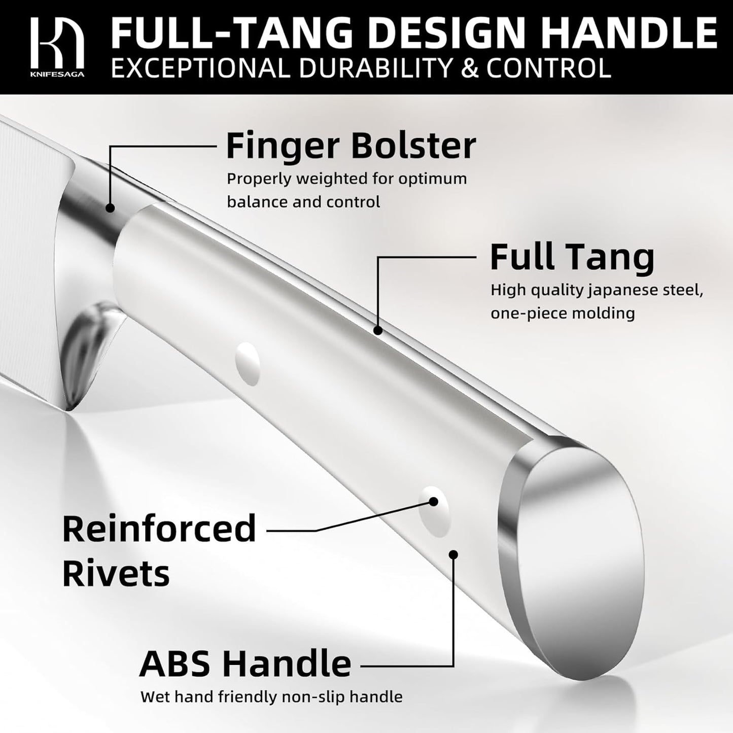 Santoku Knife 7 Inch, Japanese Professional Chef knife High Carbon Stainless Steel, Razor Sharp Chefs Kitchen Knife, Vegetable Chopping Knife for Cooking With Full-tang Handle, White