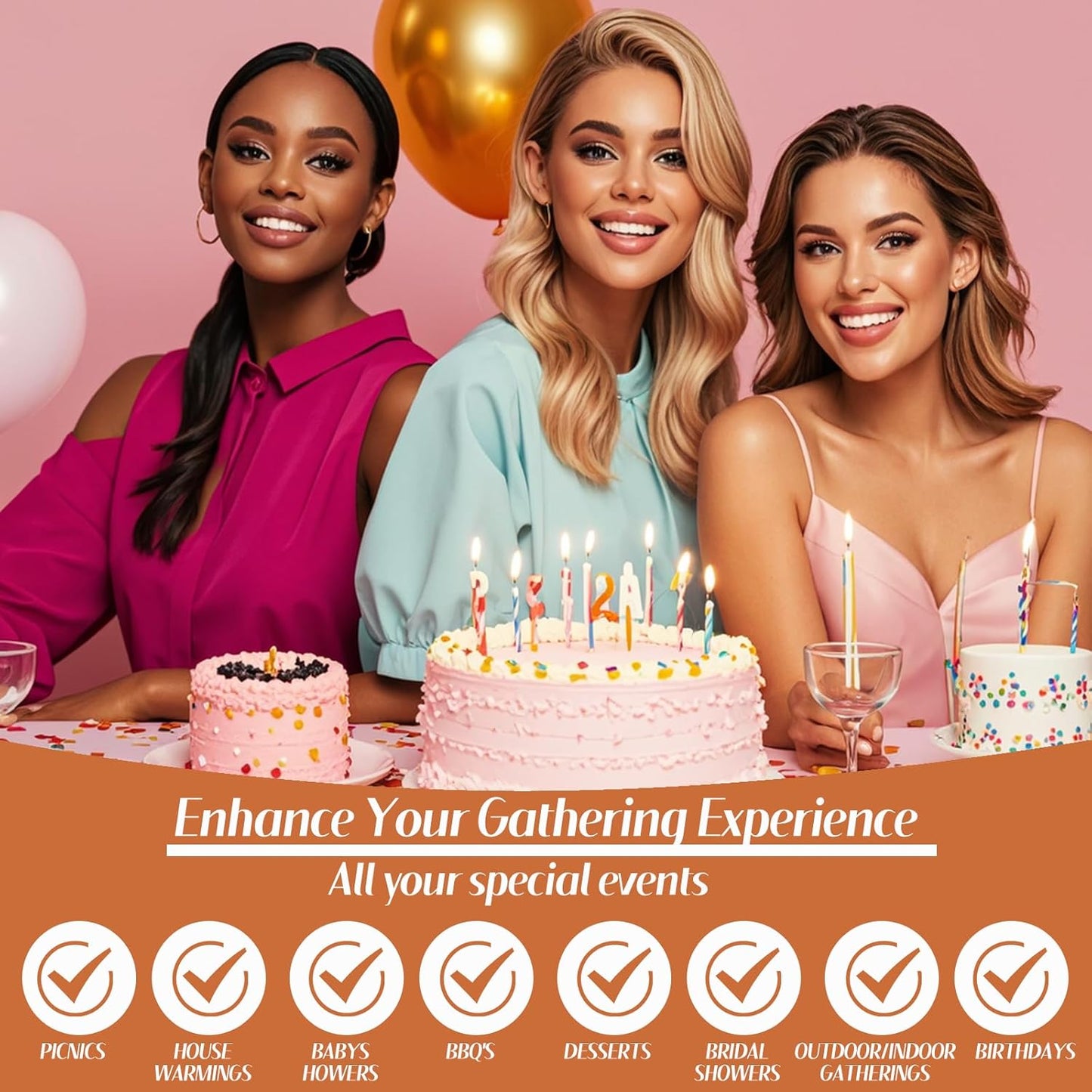 50Pcs Orange Paper Plates-7 Inch Scalloped Fall Birthday Dessert Plates Dinnerware Disposable Dinner Party Supplies for Fall Wedding Baby Shower Table Decor Pininc Party Decor