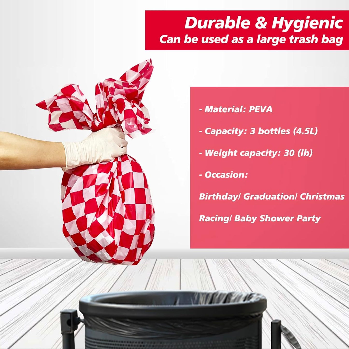 FUNTOOB Red and White Checkered Tablecloth 4 Pack Plaid Tablecloth Race Car Table Cloth for Race Car Birthday Party Decorations Racing Birthday Party Supplies, 54" X 72"