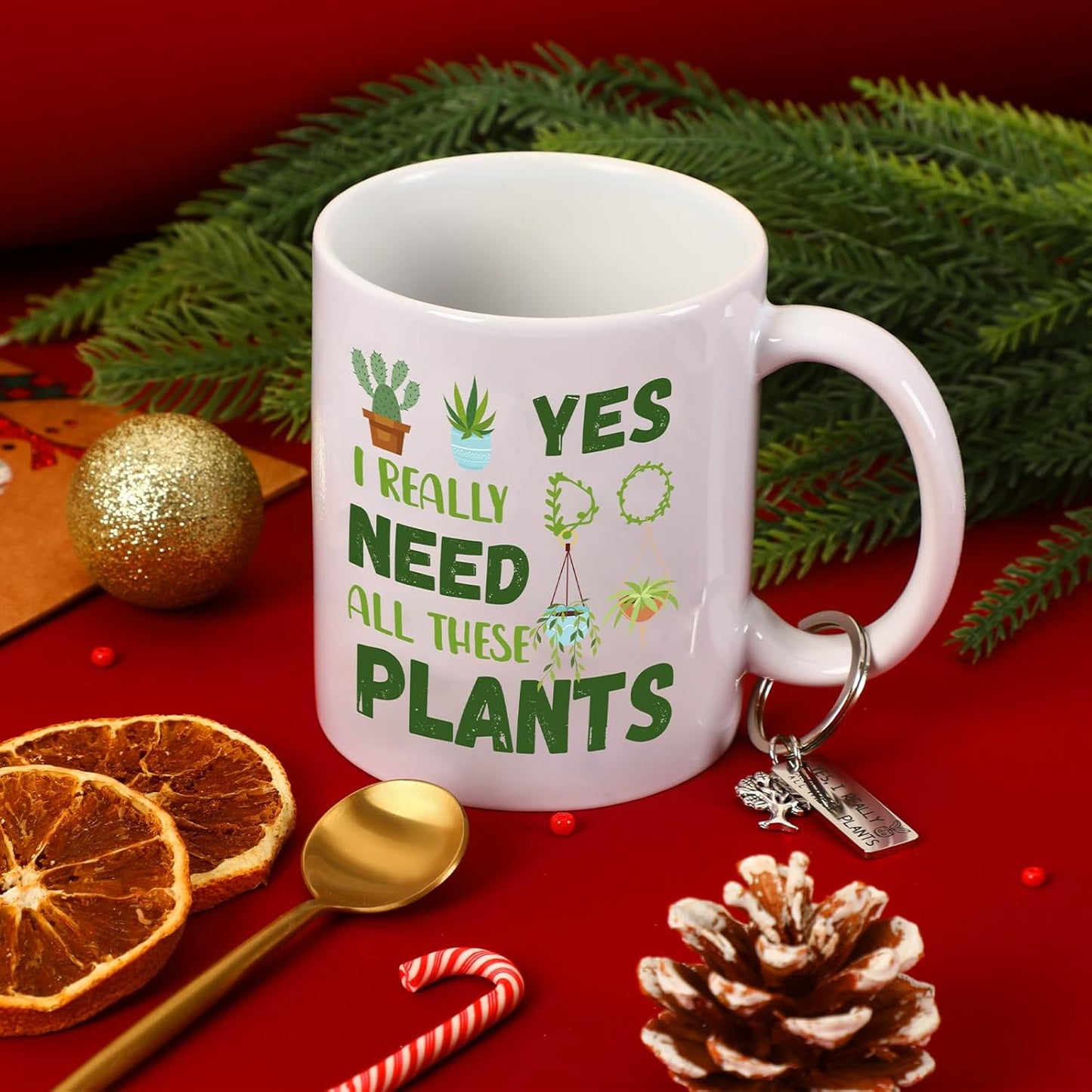 NOVWANG Plant Lover Coffee Mug, 11oz Gardening Gift With Keychain - Christmas & Mothers Day Gift