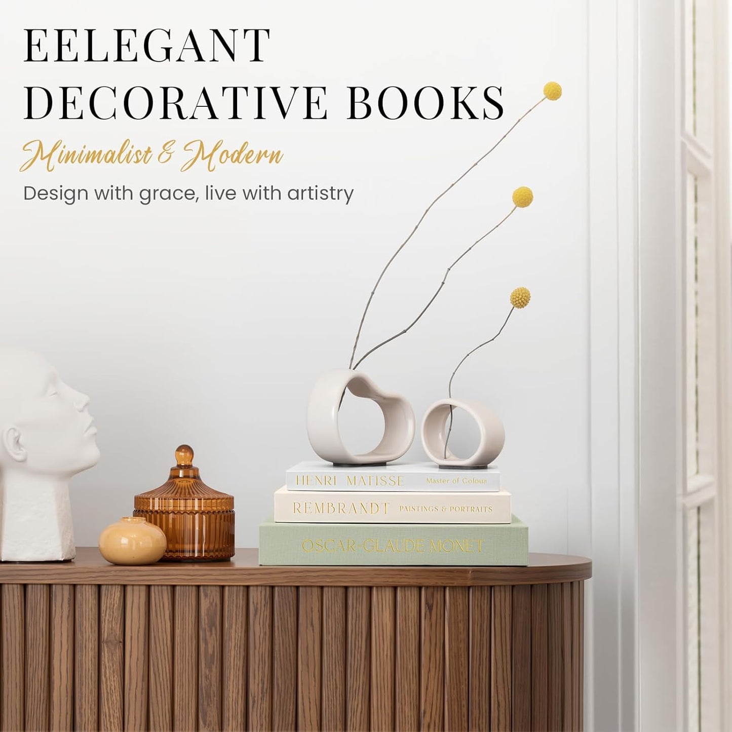 Decorative Books for Home Decor- 3Pcs Linen Decorative Boxes for Aesthetic Room Decoration, Modern Fake Book Storage Boxes for Coffee Table, Bookshelf or Mantle Decor, Sage
