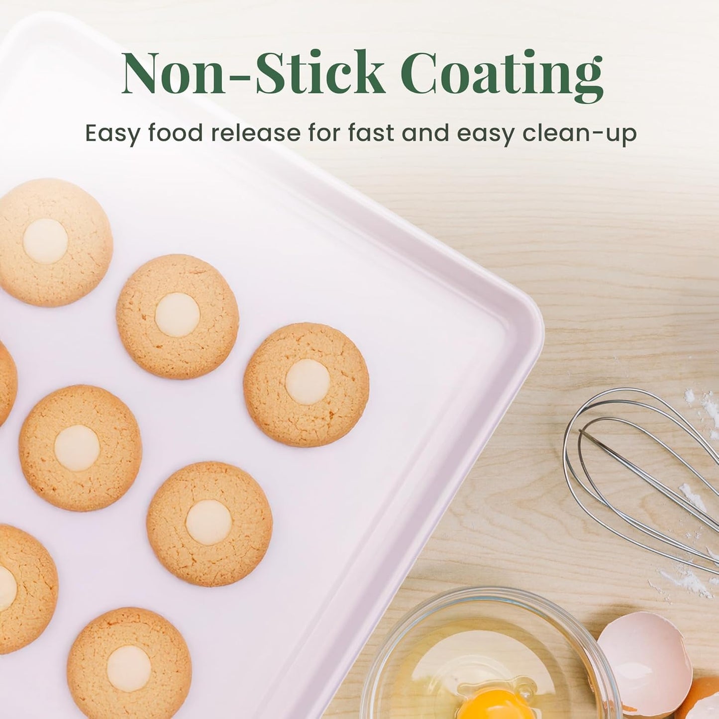 Larder & Vine 8-Piece Bakeware Set | Non-Stick Baking Set with Ceramic Finish | PFAS, PFOA, PTFE, and BPA Free Baking Essentials | Baking Sheets, Muffin Tins and Assorted Baking Pans | Lavender