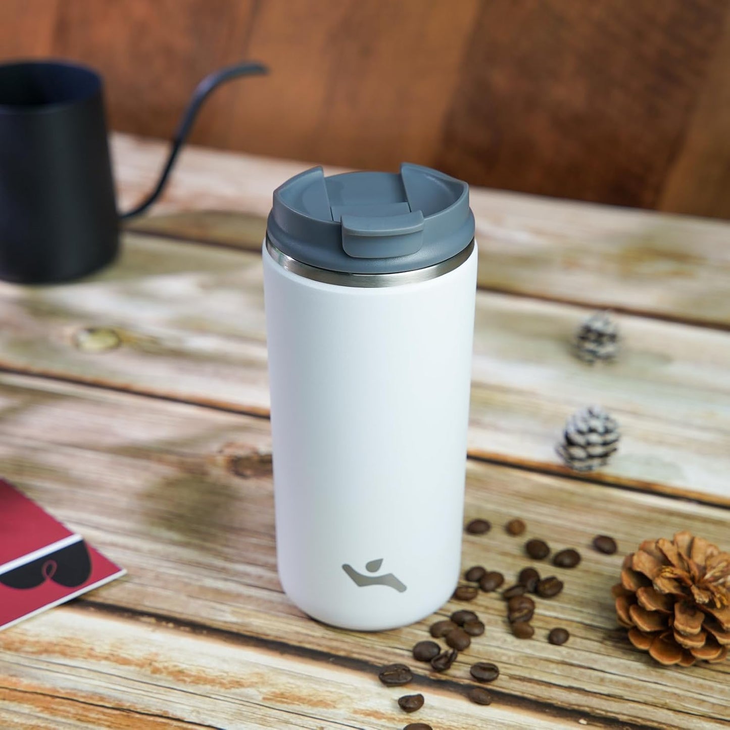 Tumbler with Lid, 12 oz Travel Coffee Mug Double Wall Vacuum Stainless Steel Thermal Metal Cup Insulated Water Bottle,Beige