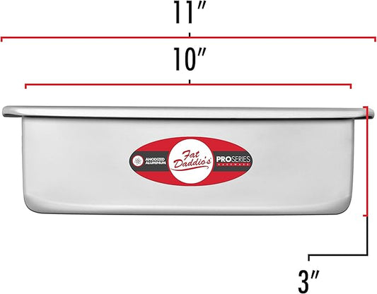 Fat Daddio's PSQ-10103 Anodized Aluminum Square Cake Pan, 10 x 3 Inch