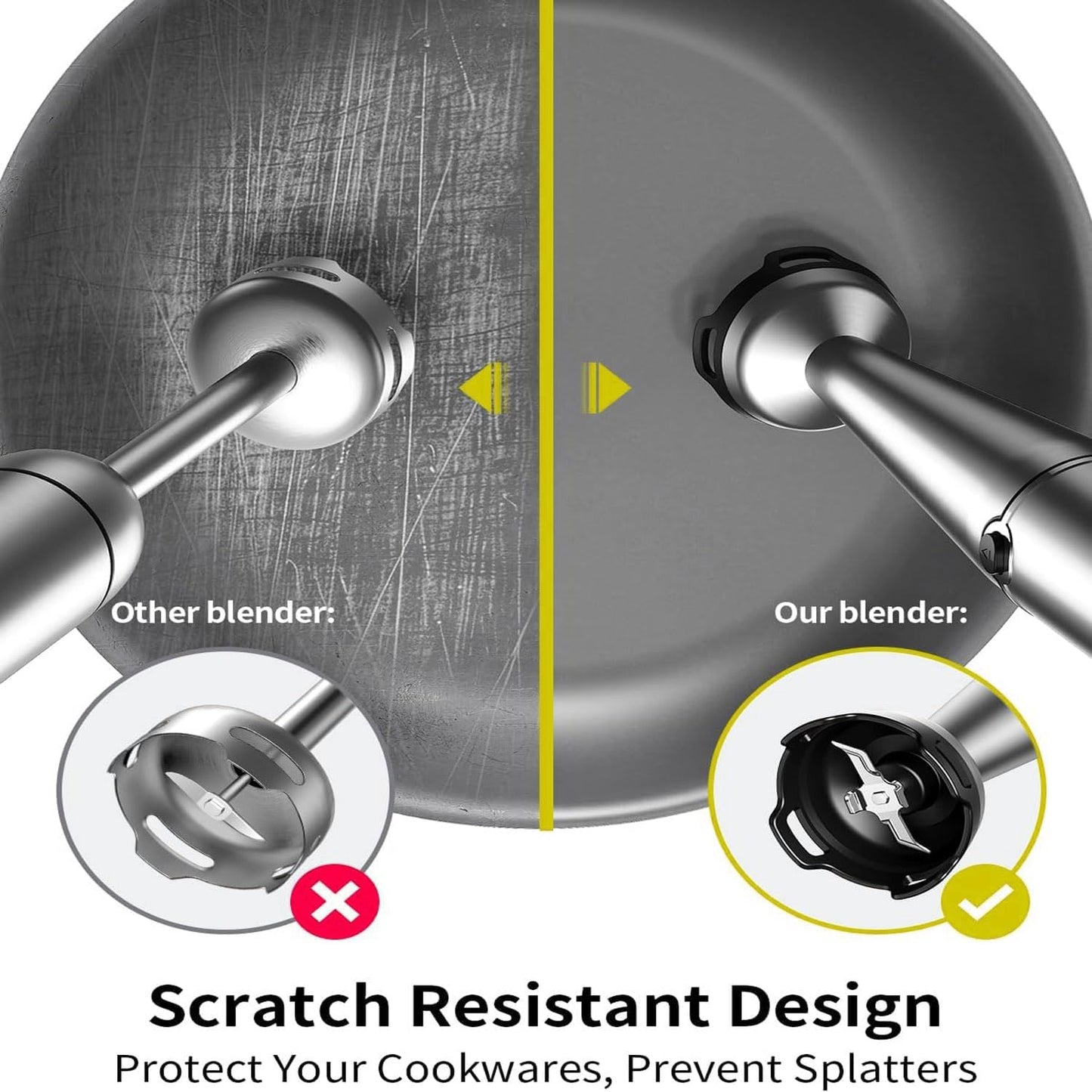 Immersion Hand Blender Stick Blenders Sets 5-in-1 Multi-functional Kitchen Blender with Nylon Blade Cover, with Egg Whisk, Milk Frother Attachments for Kitchen, Puree,Soup,Smoothies