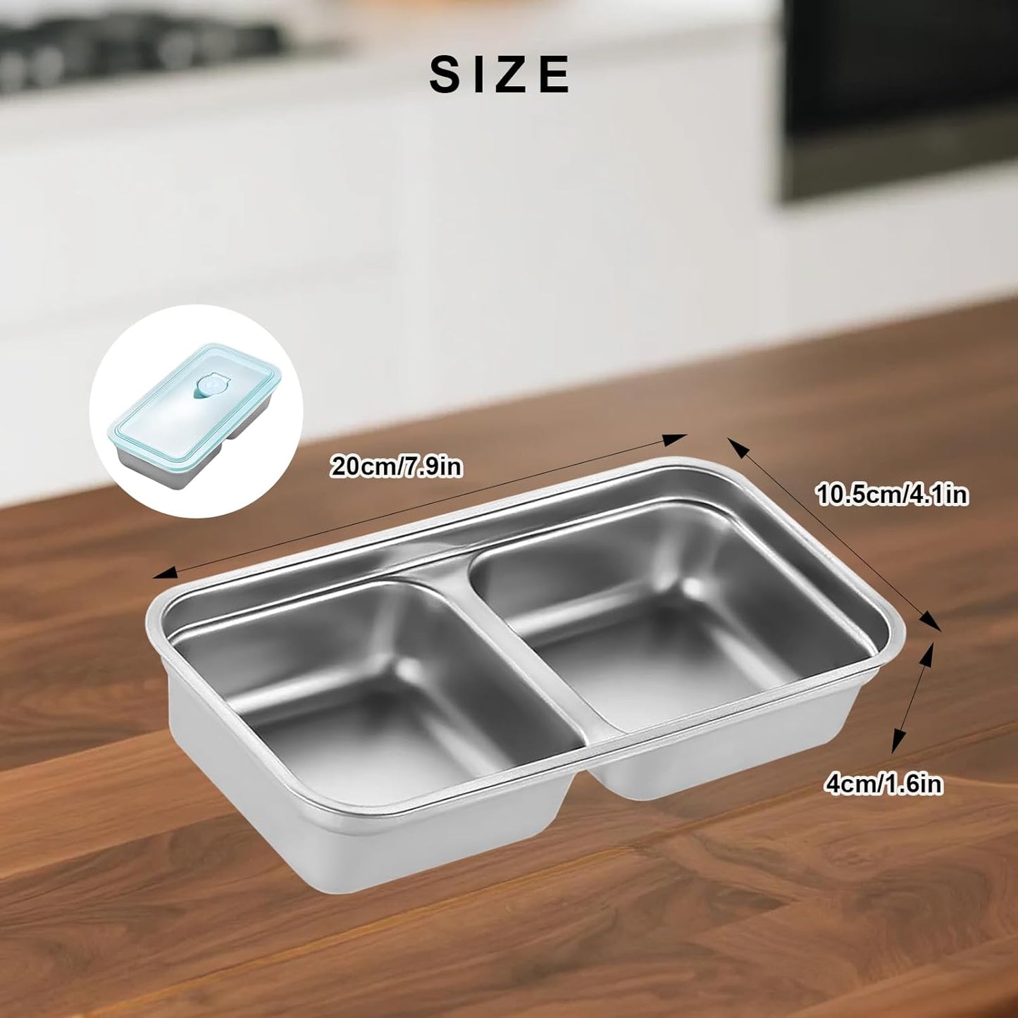 4Pcs Grab and Go Snack Containers Reusable, Stainless Steel Double Compartment Snack Containers, Dishwasher-Reusable Condiment Containers with Lids, Travel & Outdoor Camping Food Storage