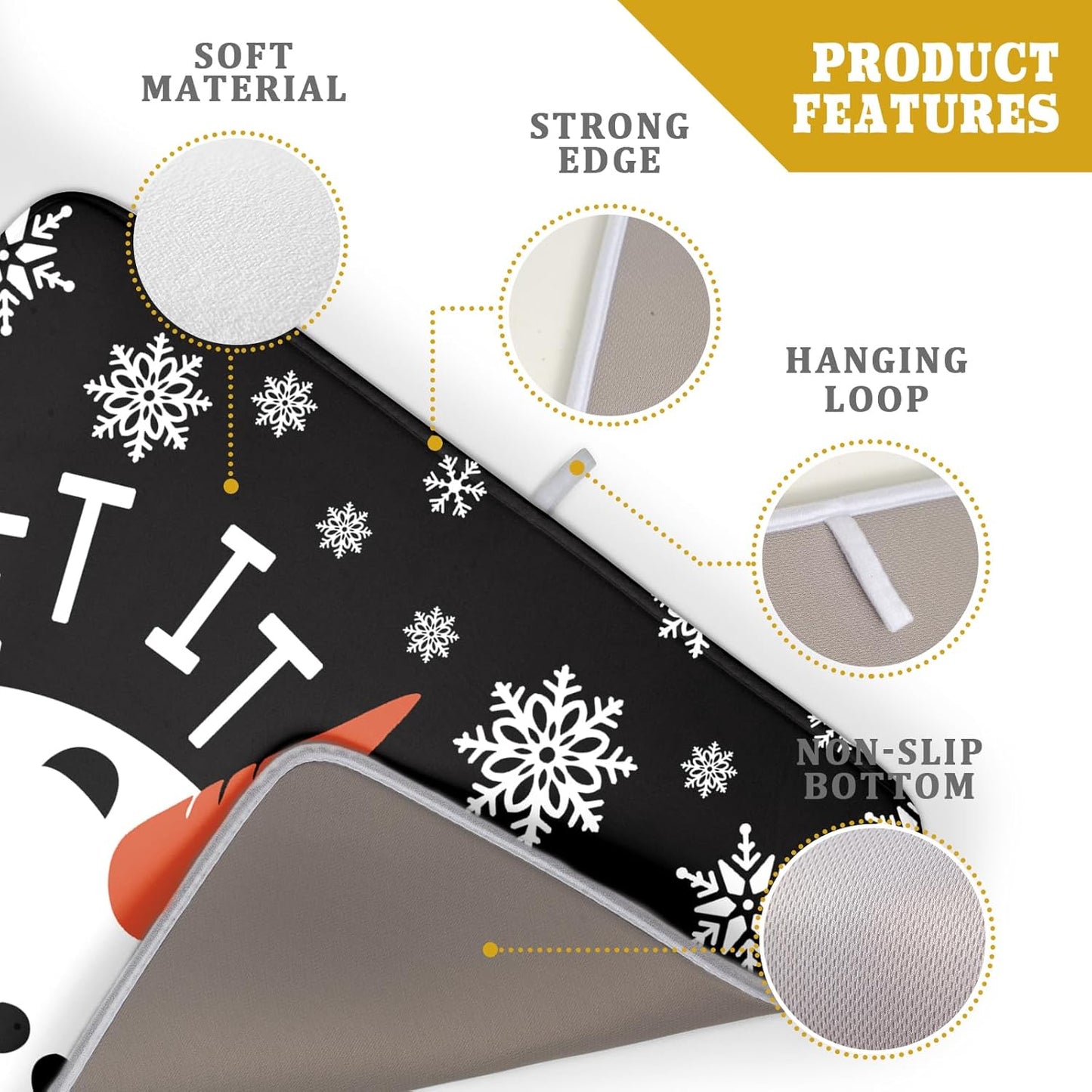 Winter Snowman Dish Drying Mats for Kitchen Counter 18×24 Inch Christmas Snowflake Let It Snow Large Microfiber Drying Mat Kitchen Accessories Dish Rack Mat Drainer Pad Washable Absorbent