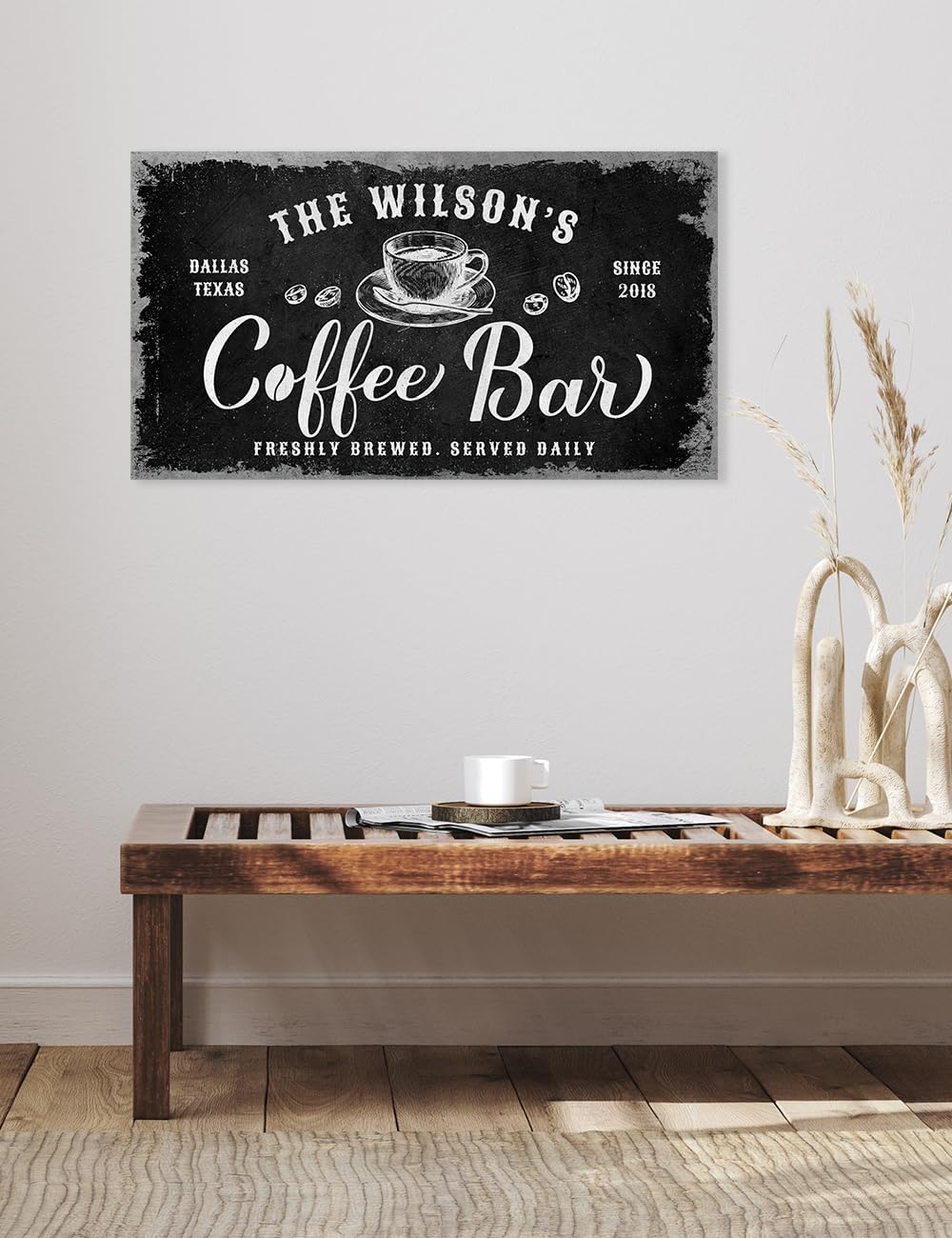 IPIC - Tailored Canvas Custom Coffee Bar Sign, Personalized Wall Art Decor, Large Canvas Wall Art Signage for Home, Kitchen, Coffee Station, Business and Office