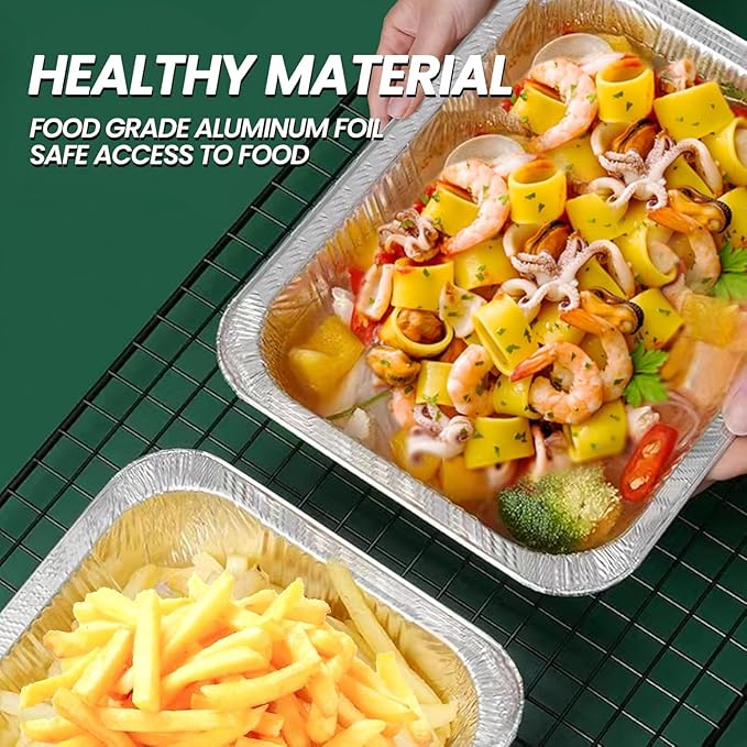 INFINITY EL Disposable Aluminum Foil Pan 25 Pack | Half Size 12.5" x 10" x 2.5" Deep Disposable Baking Pan | Heavy Duty Aluminum Foil Pan for Roasting Turkey, Lasagna, Thanksgiving, Christmas, Party