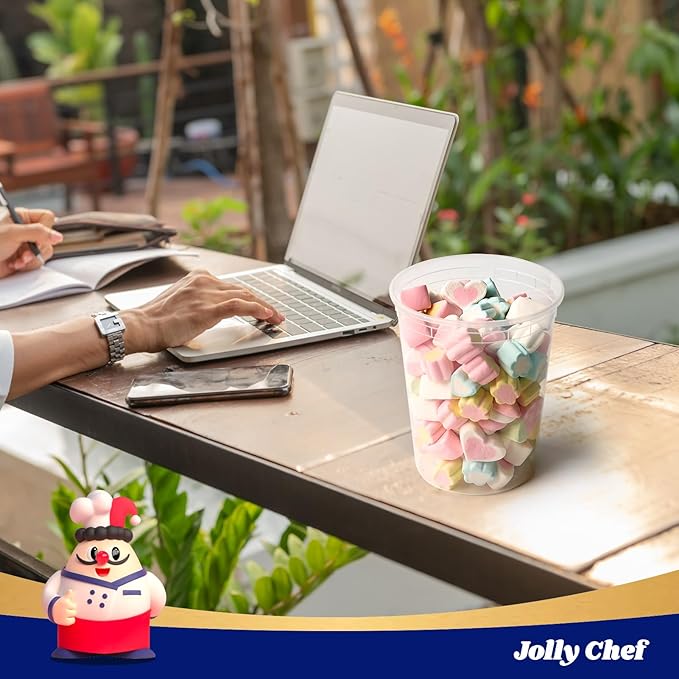 JOLLY CHEF Deli Food Storage Containers with Lids 32 OZ 48 Set Food Storage Containers,Stackable | Leakproof | Microwave | Dishwasher | Freezer Safe