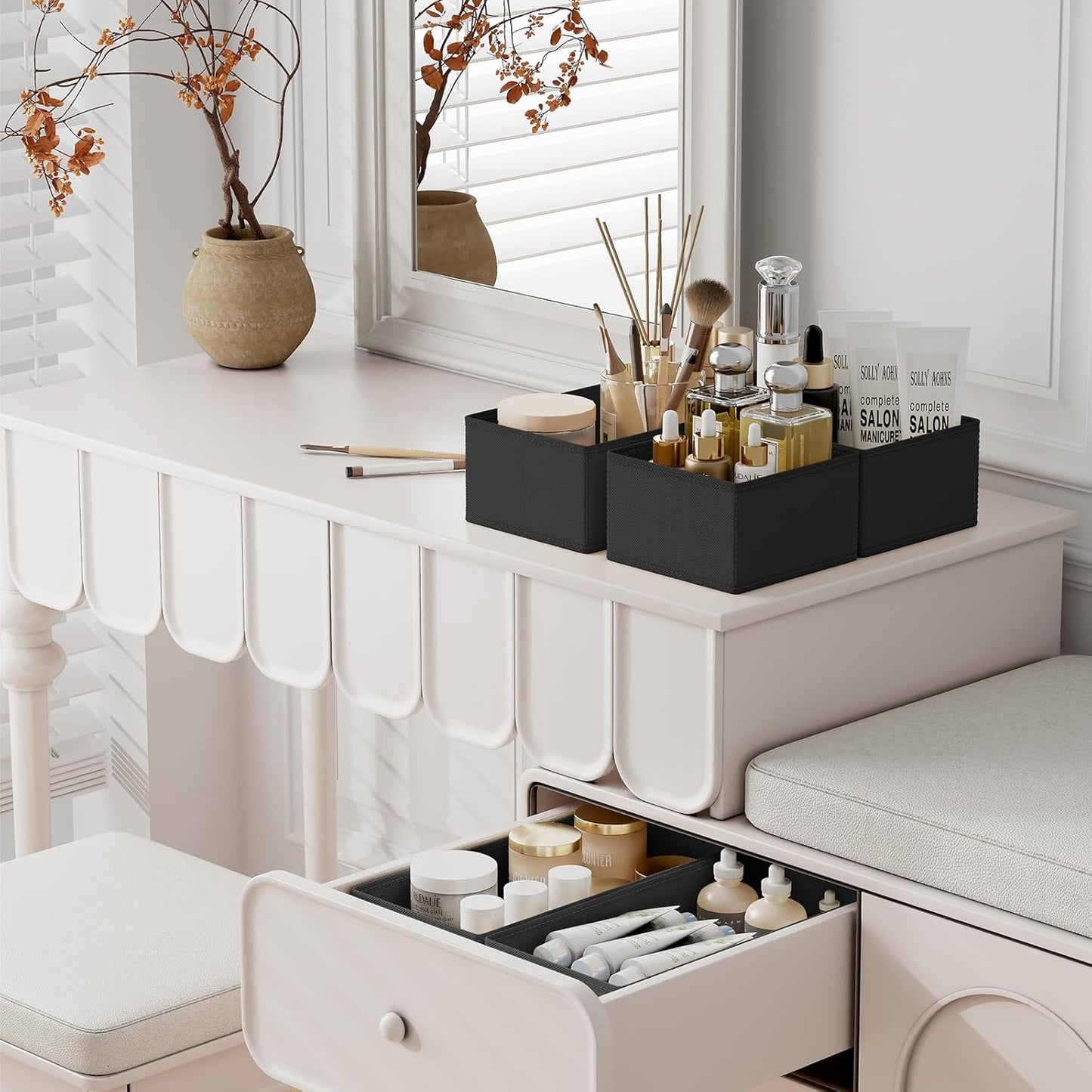 DIMJ Drawer Organizer Clothes Storage - 18 Pack Baby Dresser Organizer for Nursery, Foldable Closet Drawer Organizer Bins for Bedroom Organization, Fabric Storage Dividers for Socks, Underwears, Bras