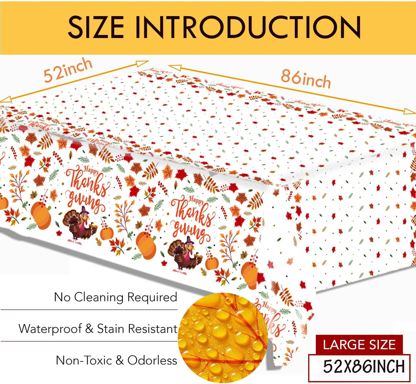 Thanksgiving Party Paper Plate, Turkey Pumpkin Maple Disposable Plates and Napkins Dinnerware Set for 25 Guest Autumn Harvest Table Decor, Thanksgiving Fall Party Supplies Favor Tableware Set