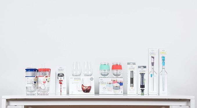 HOST Wine Freeze Cooling Cup, Plastic Double Wall Insulated Freezable Drink Chilling Tumbler with Freezing Gel Wine Glasses for Red and White Wine, Set of 1, 8.5 oz, Pink