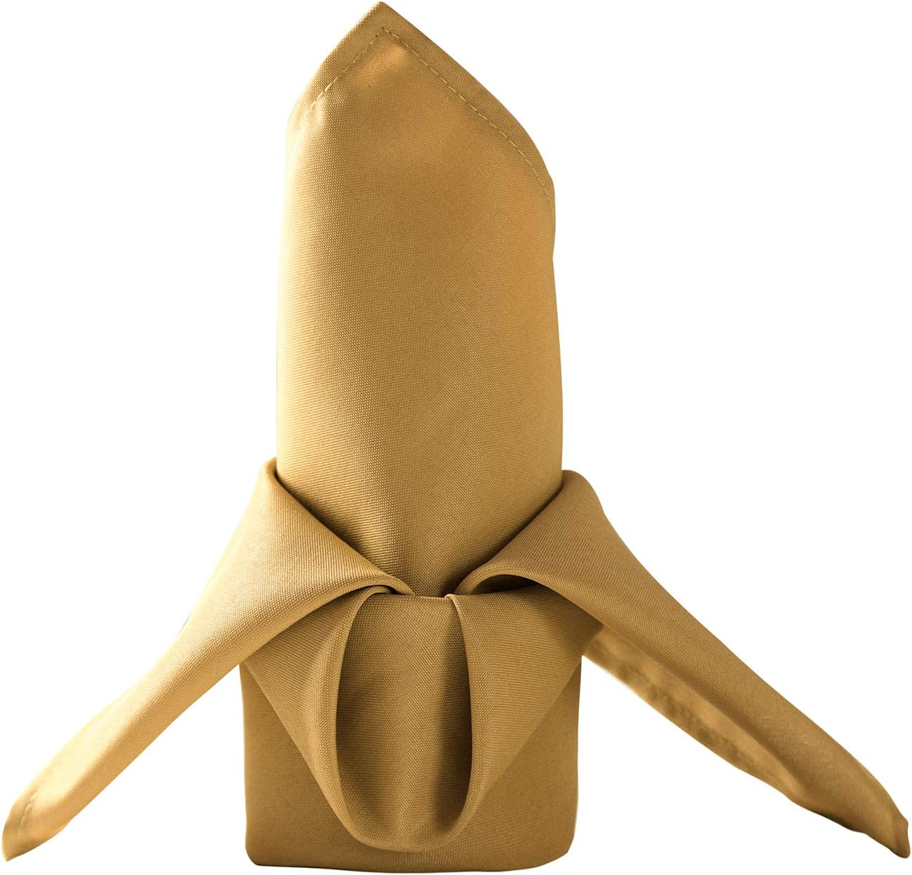 Bailarina Cloth Napkins Set of 120,17x17 inches Dinner Napkins Cloth Washable,Polyester Square Table Cloth Napkin Bulk with Hemmed Edges Ideal for Banquets, Parties and Weddings-Gold