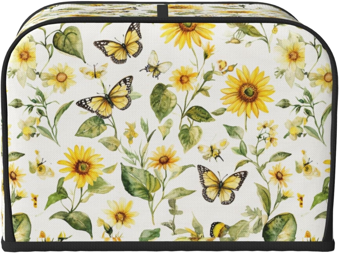 Toaster Cover 4 Slice Watercolor Sunflower Butterfly Kitchen Small Appliance Covers with Pockets Dust and Fingerprint Protection