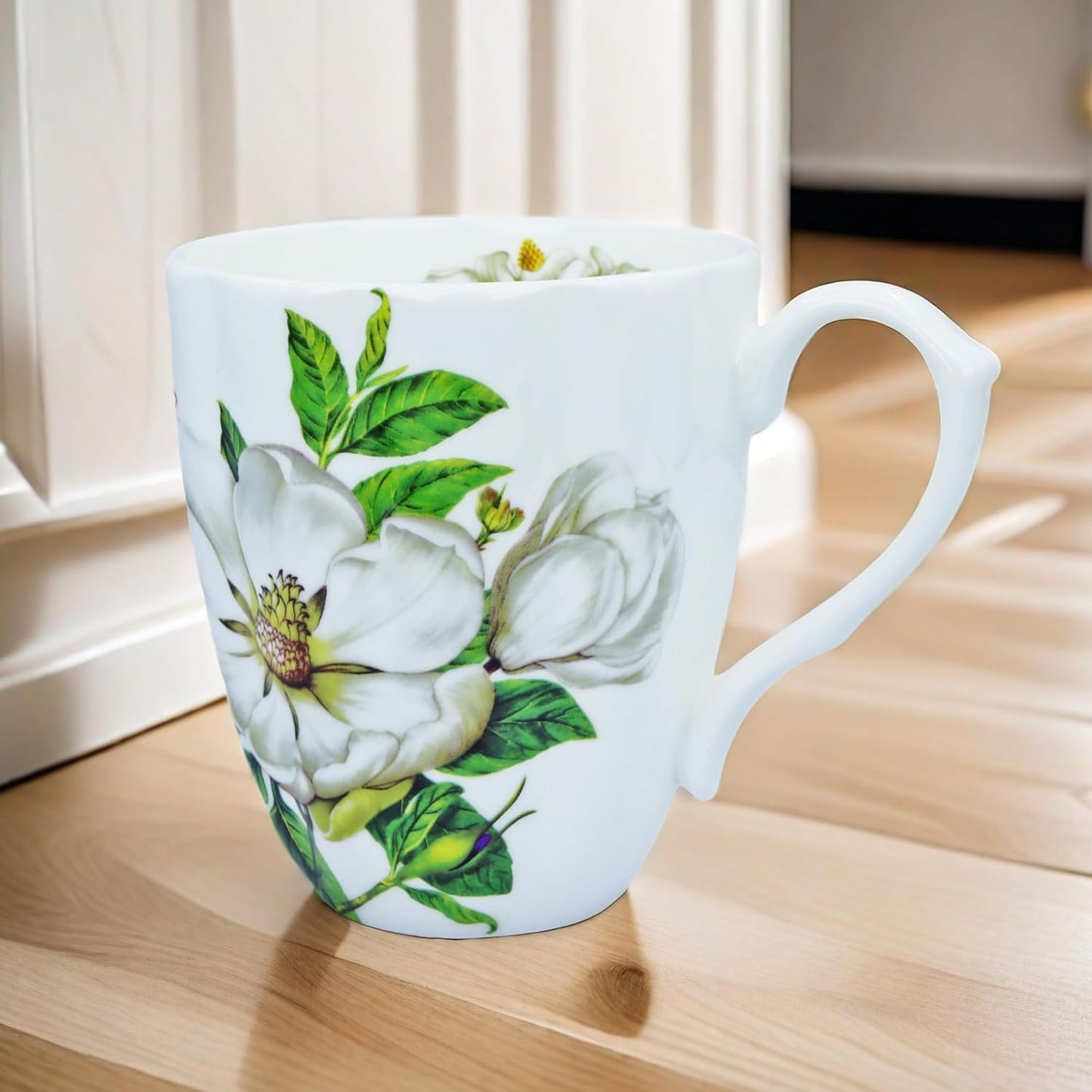 14oz Cute Coffee Mugs for Women Cute Mugs Bone China Floral Coffee Mug Teacups for Mom Women Birthday Gifts Christmas Gifts