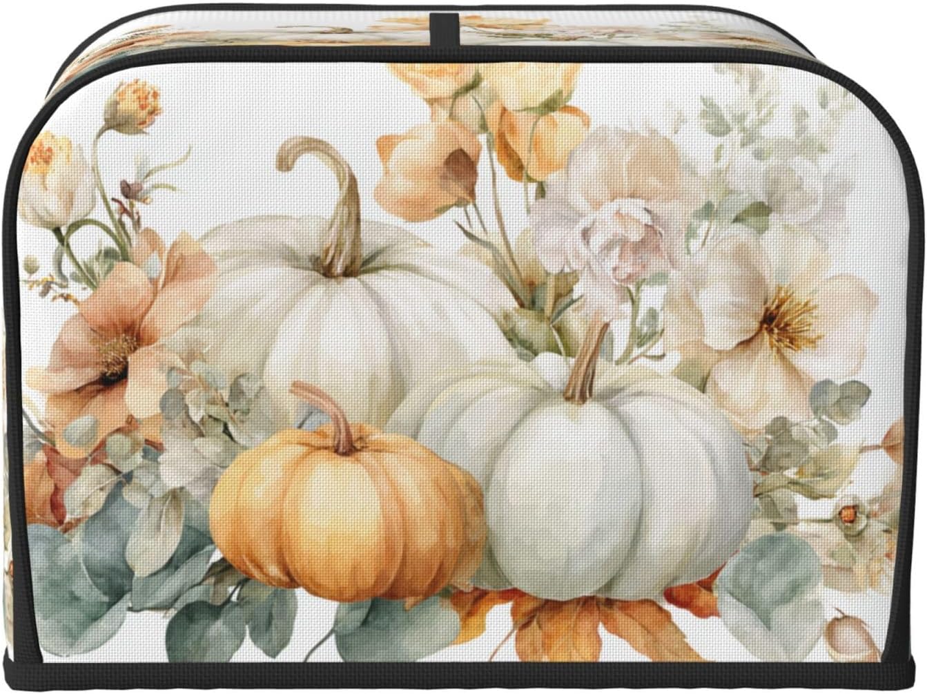 Toaster Cover 4 Slice Pumpkin Thanksgiving Botanical Watercolor Kitchen Small Appliance Covers with Pockets Dust and Fingerprint Protection