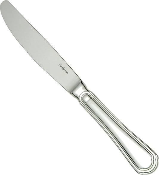 Fortessa Medici 18/10 Stainless Steel Flatware Solid Handle Dessert Knife, Set of 12