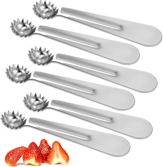 6 Pcs Tomato Stem Corer Strawberry Pitter Baller Practical Stainless Steel Huller Kitchen Tool Fruit Vegetable Stem Remover