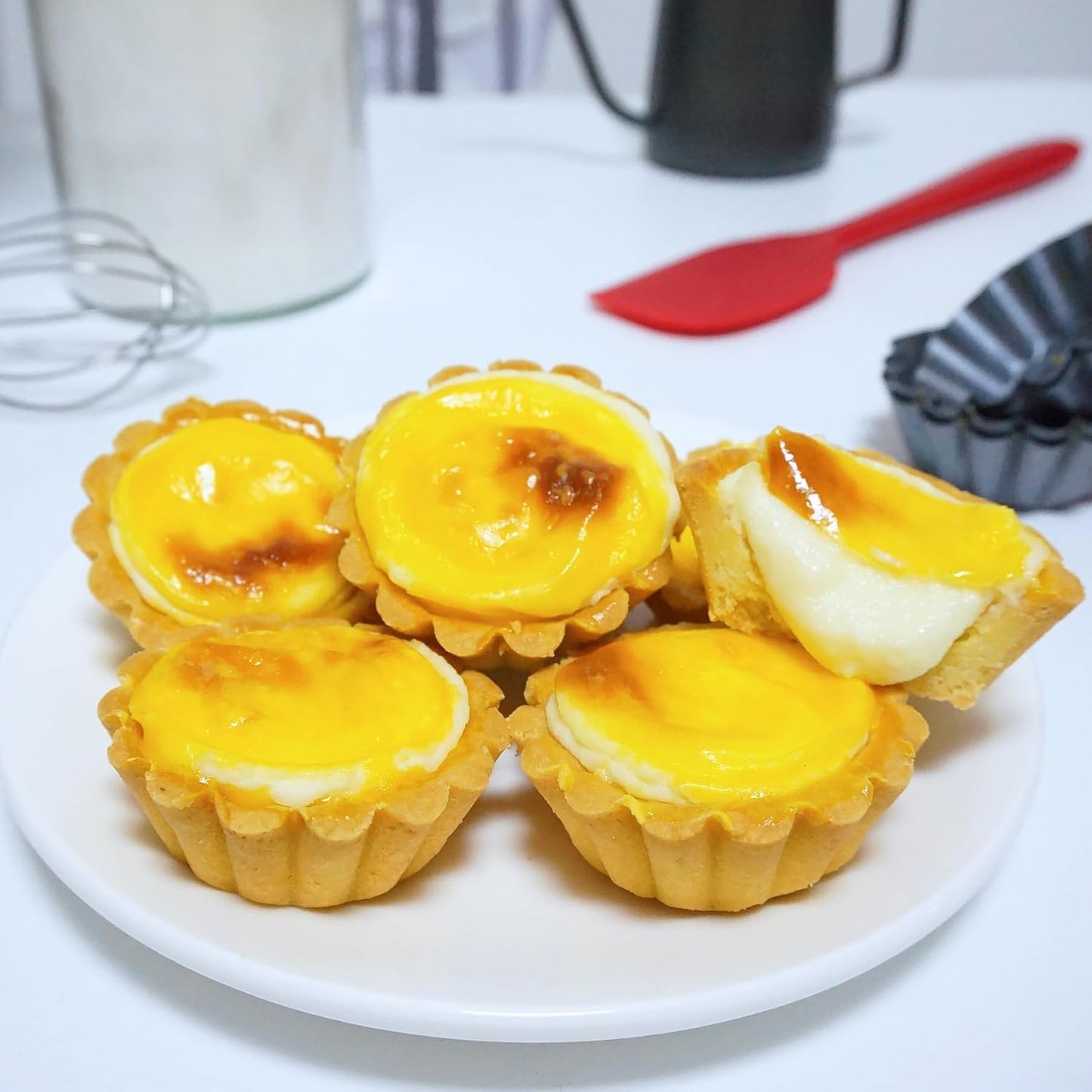 12 Packs Egg Tart Pan, Non-Stick Carbon Steel Molds, Reusable Mini Pie Mould Muffin Cupcake Pudding Baking Cup for Pies, Cakes, Quiche - Bakeware Tool 3 x 0.9inch