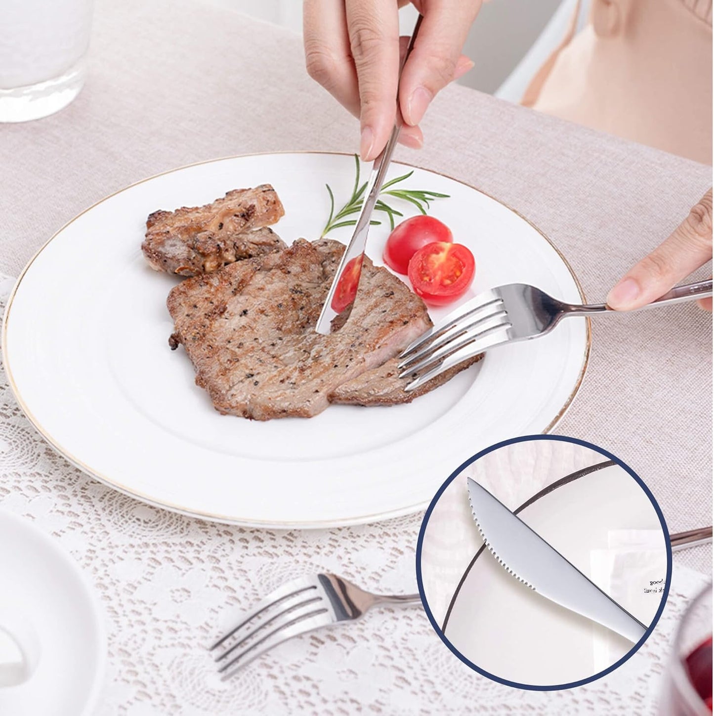 20 Piece Silverware Set,Stainless Steel Flatware Cutlery Set Service for 4 Including Forks Spoons Knives,Kitchen Utensil Set,Tableware for Home and Restaurant, Dishwasher Safe