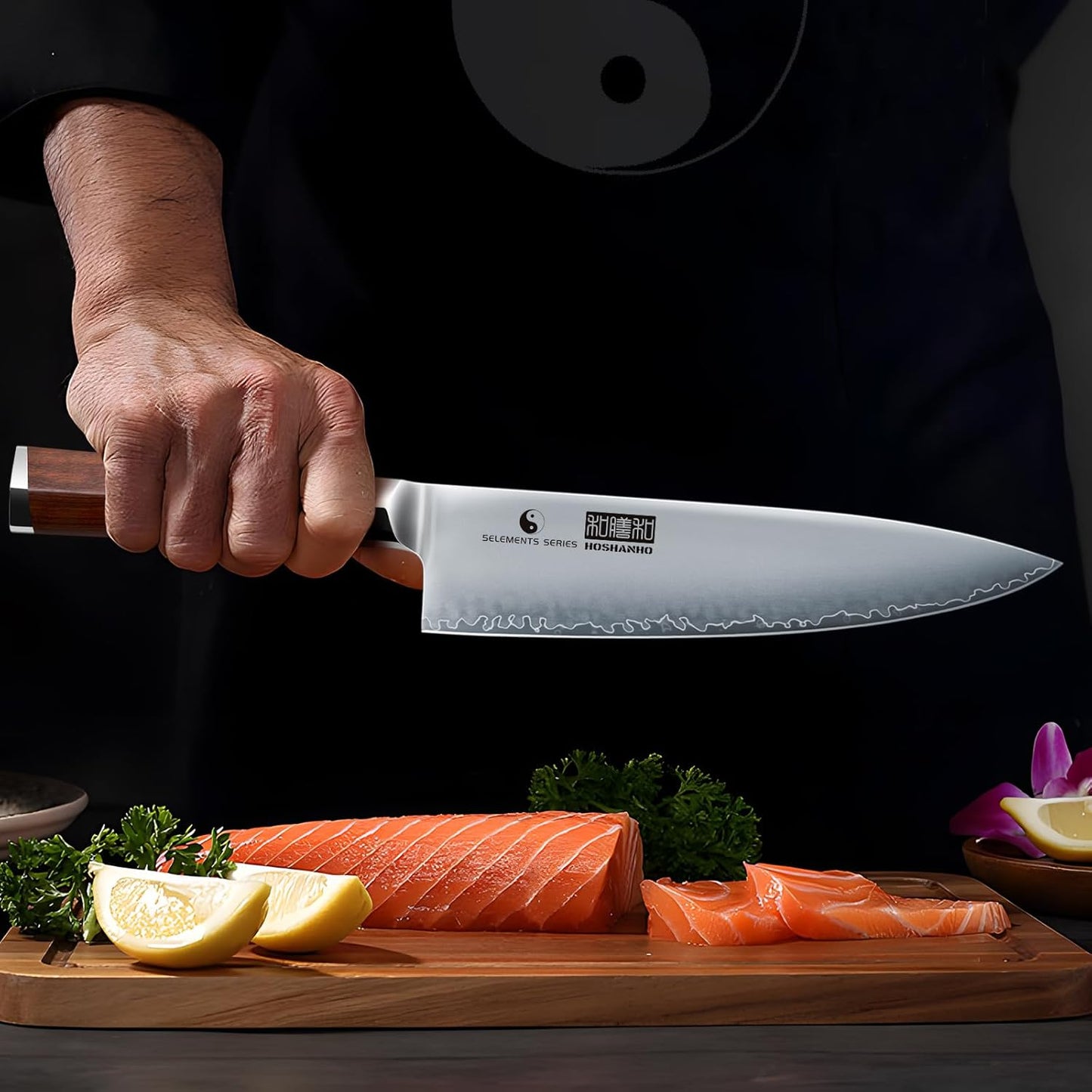 HOSHANHO Chef Knife 8 Inch, Japanese High Carbon Steel Kitchen Knife Ultra Sharp Cooking Knife, Professional Chef's Knife with Ergonomic Red Sandalawood Handle
