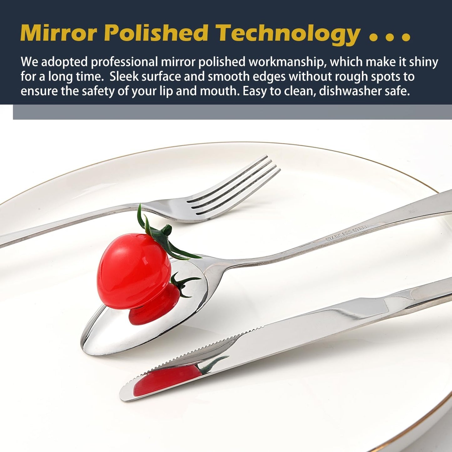 Silverware Cutlery Set for 4, Premium Stainless Steel 16Pieces Flatware Set,Tableware Utensils Set Including Knife/Fork/Spoon for Home/Restaurant, Mirror Polished, Dishwasher Safe(Silver/16Pieces)