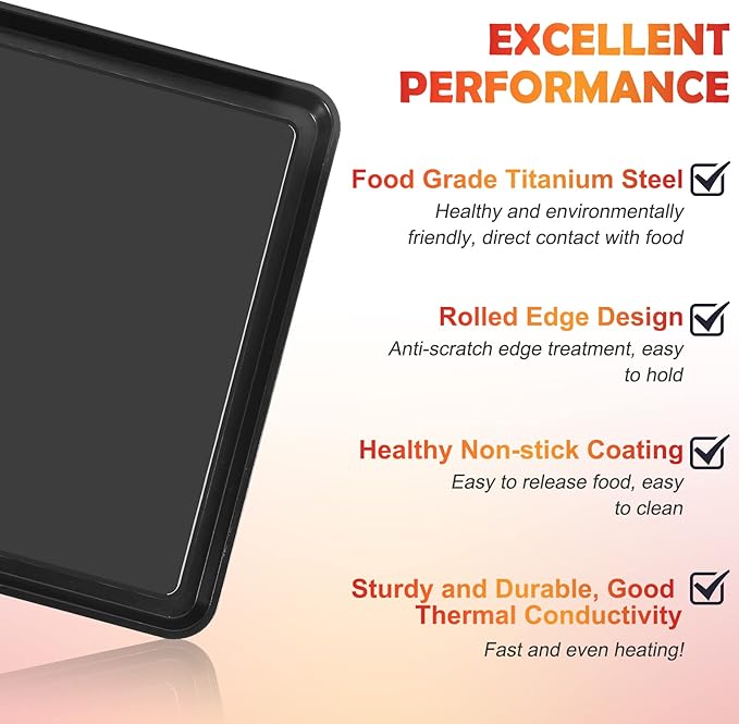 Ericair 13" × 13" Nonstick Baking Sheet, Replacement Baking Pan for Ninja SP100, SP101, SP1001C, SP201 Foodi Air Fry Oven, Baking Tray for Ninja Foodi 8-in-1 Air Fry Oven