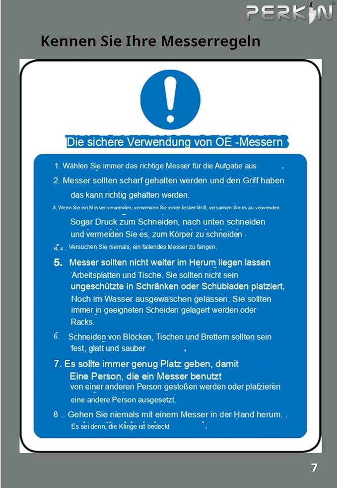 Perkin Chef Knife Kitchen Knife with Sheath Cooking Knife Stainless Steel with Non Stick Coating Ergonomic Handle