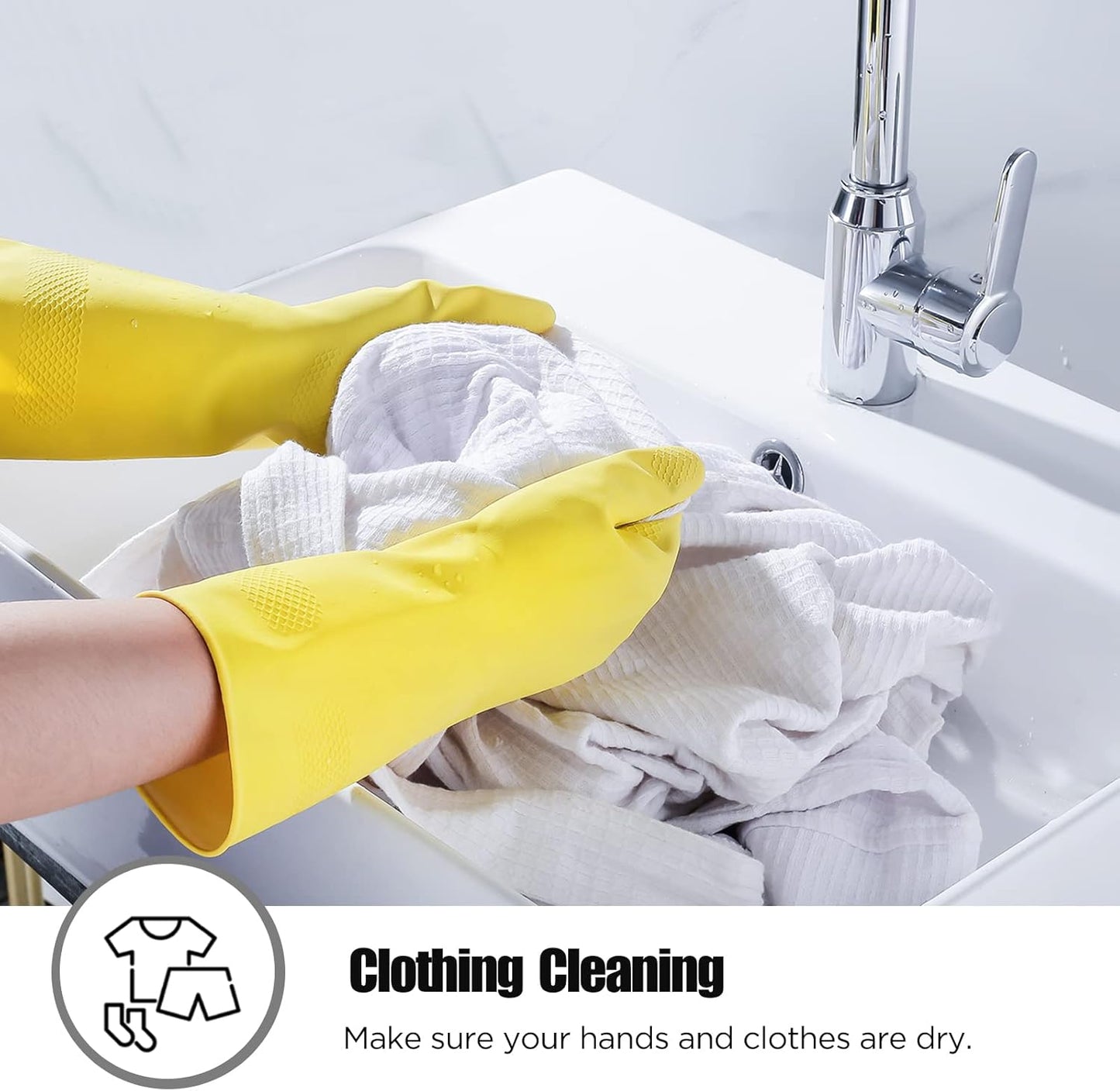 Rubber gloves dishwashing 2 or 4 Pairs for Kitchen,Cleaning gloves for household Reuseable.