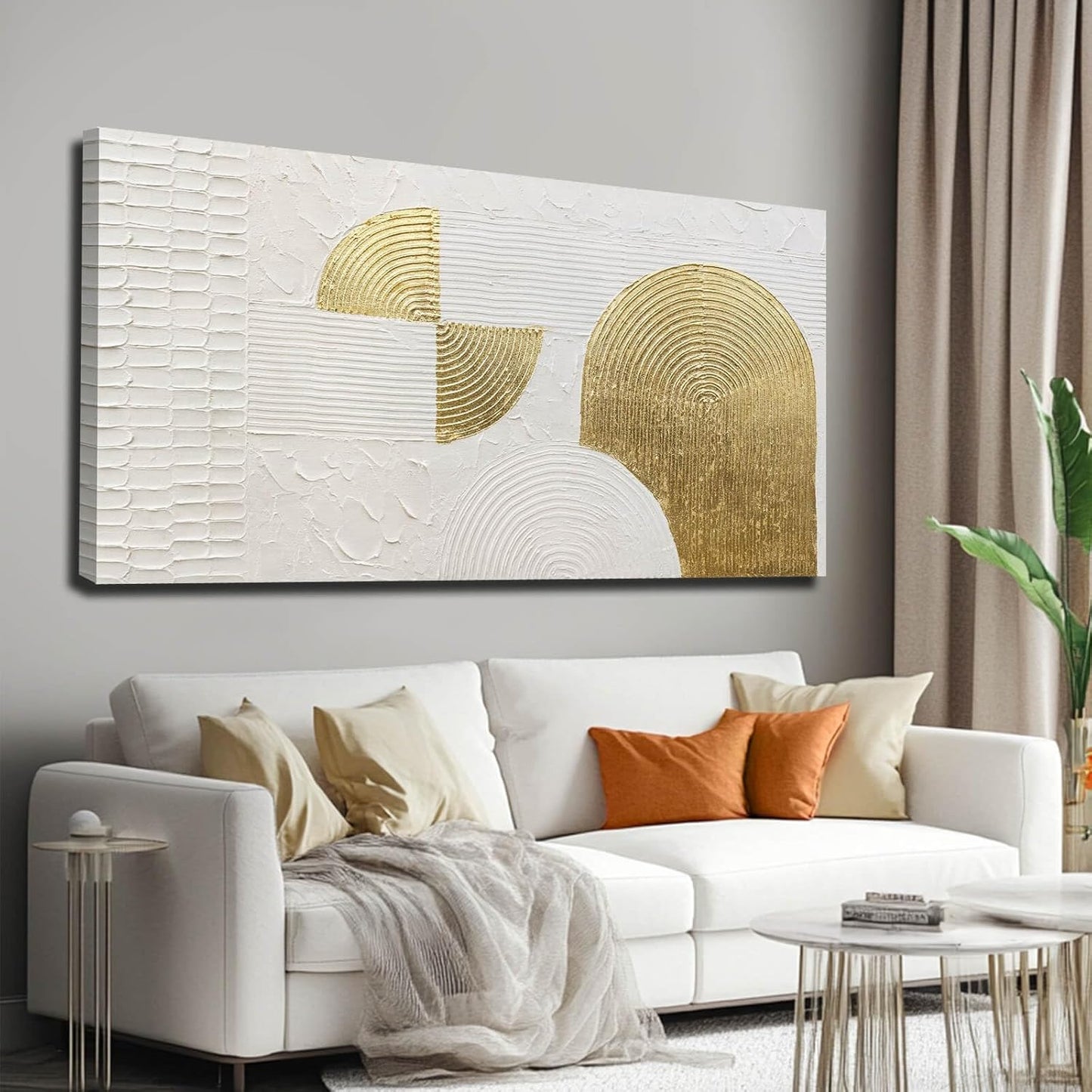 VAYIMDH Textured Canvas Wall Art Line Wall Paintings Modern Wall Decor 24"x48" Office Wall Decorations Wall Pictures for Bedroom