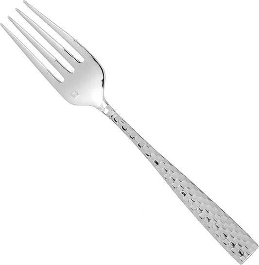 Fortessa Lucca Faceted 18/10 Stainless Steel Flatware Serving Fork, 9-Inch