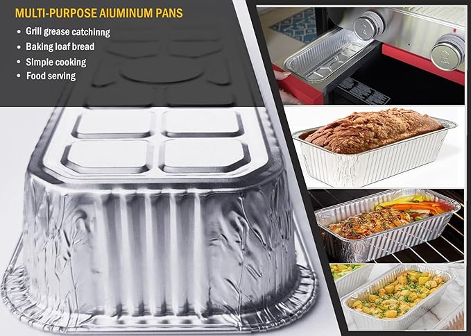 Drip Pans for Weber Grill, 20 Pack, Fits Summit & Genesis II Series, Stand-up Griddle & SmokeFire, Multi-Purpose 3 lb Aluminum Pans, Perfect for Baking Loaf Bread